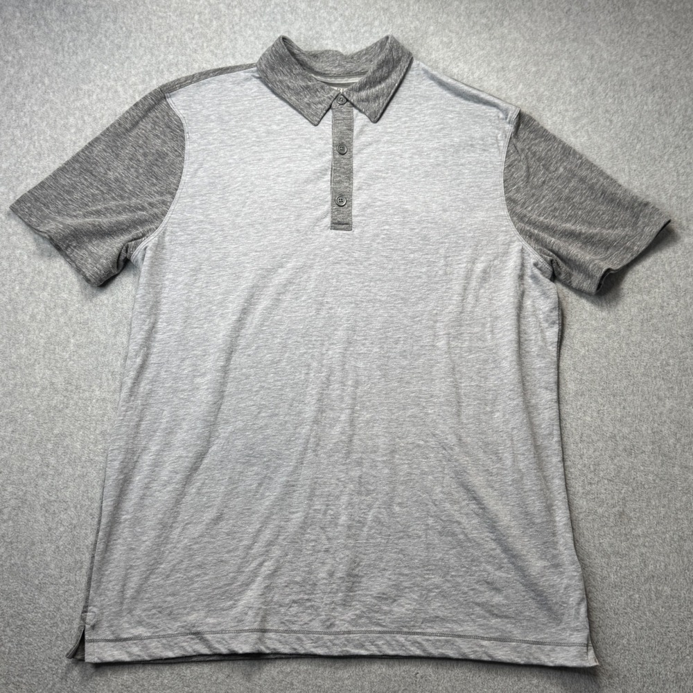 Banana Republic Polo Shirt The Vintage T Mens Large Grey Colorblock Short Sleeve